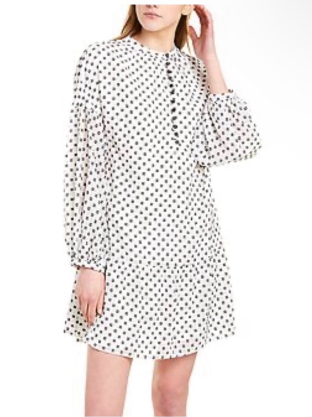 CROSBY BY MOLLIE BURCH | Fretland Long-Sleeve Dress White/Black Women’s Size XS